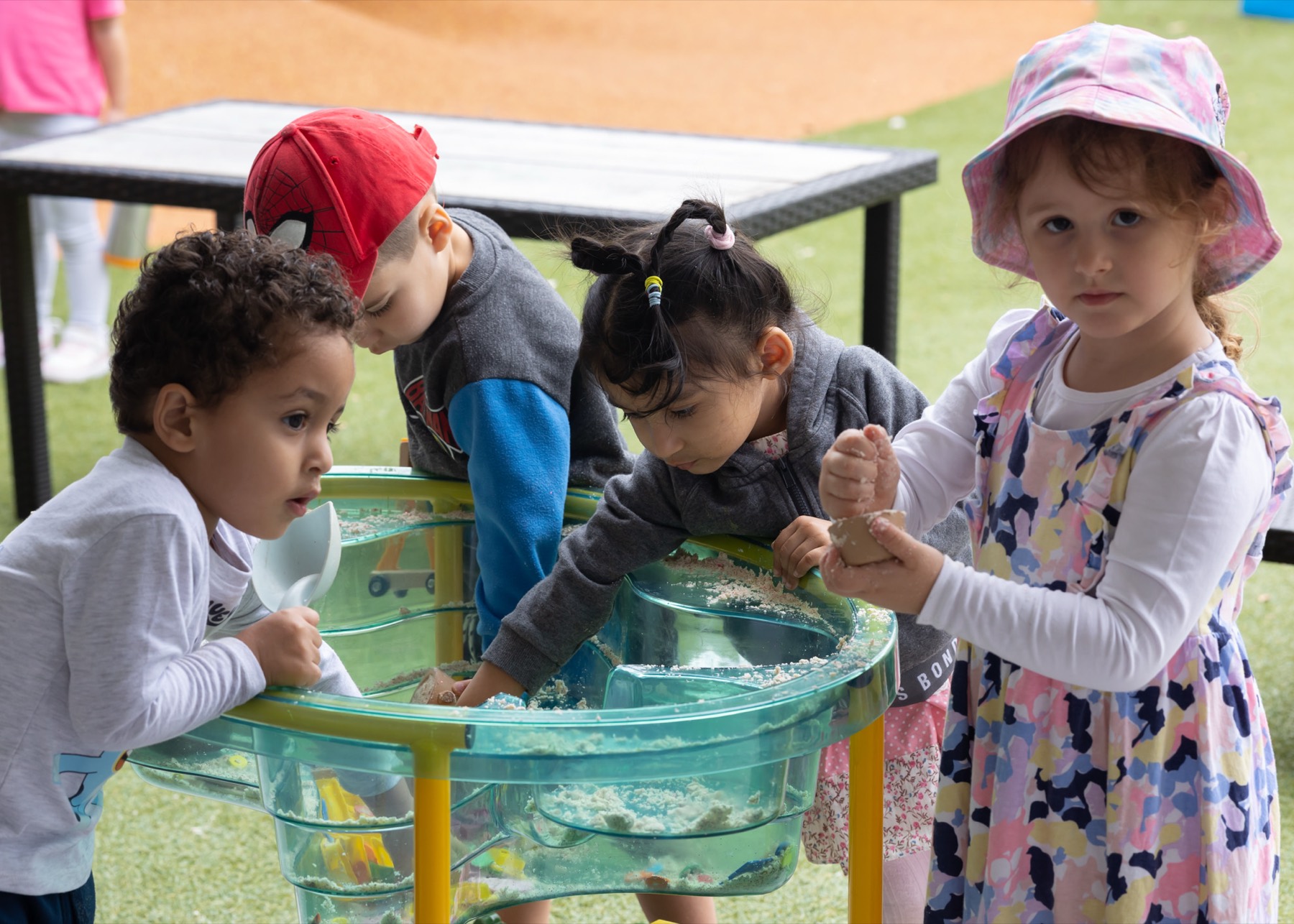 Children at the water table
